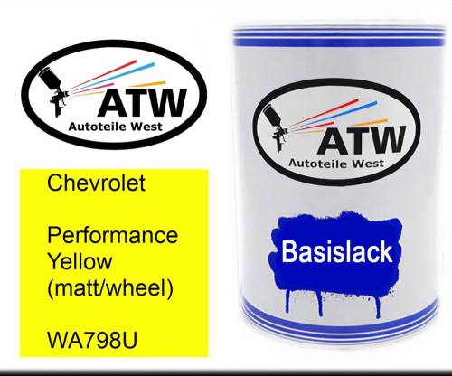 Chevrolet, Performance Yellow (matt/wheel), WA798U: 500ml Lackdose, von ATW Autoteile West.